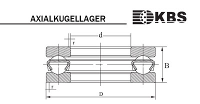  thrust ball bearing Zeichnung 