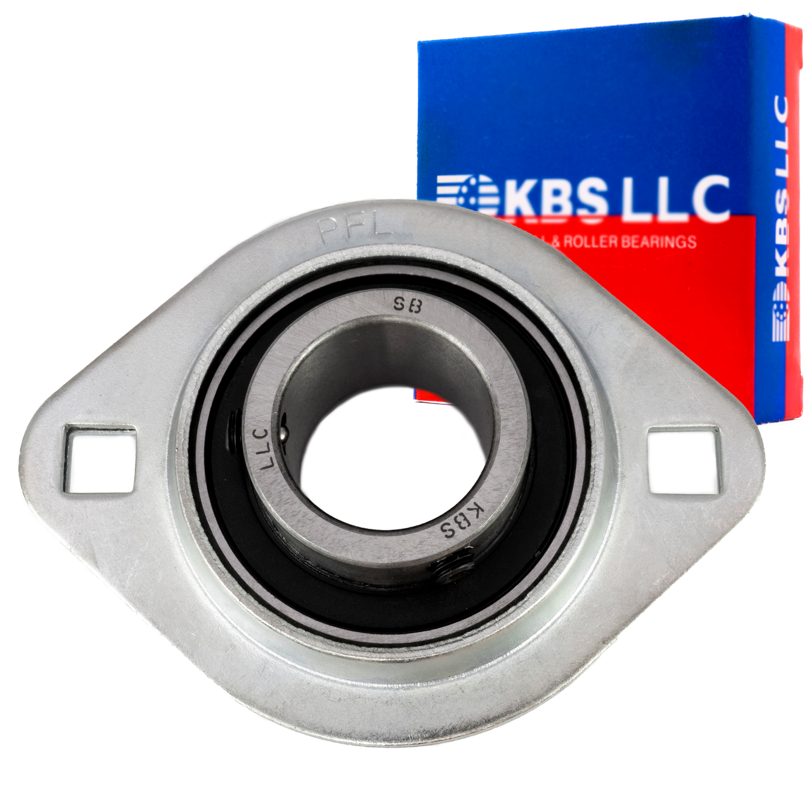 PFL205 1 Set of Oval 2 Bolt Pressed Steel Bearing Housing for 205 inserts 